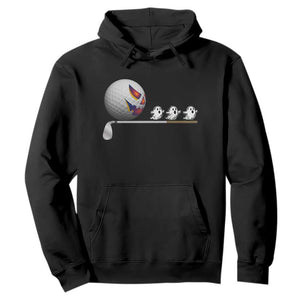 Funny Halloween Golf Pumpkin Chasing Ghost Gift Hoodie TS12 Black Print Your Wear