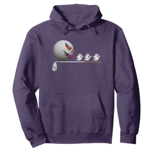 Funny Halloween Golf Pumpkin Chasing Ghost Gift Hoodie TS12 Purple Print Your Wear
