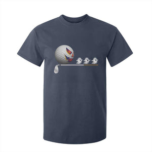 Funny Halloween Golf Pumpkin Chasing Ghost Gift T Shirt For Kid TS12 Navy Print Your Wear