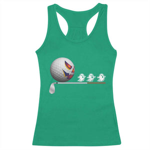 Funny Halloween Golf Pumpkin Chasing Ghost Gift Racerback Tank Top TS12 Irish Green Print Your Wear