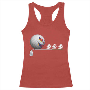 Funny Halloween Golf Pumpkin Chasing Ghost Gift Racerback Tank Top TS12 Red Print Your Wear