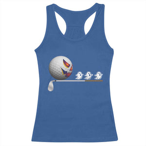 Funny Halloween Golf Pumpkin Chasing Ghost Gift Racerback Tank Top TS12 Royal Blue Print Your Wear