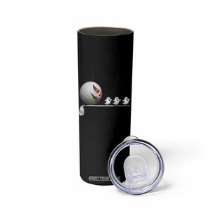 Funny Halloween Golf Pumpkin Chasing Ghost Gift Skinny Tumbler TS12 Print Your Wear