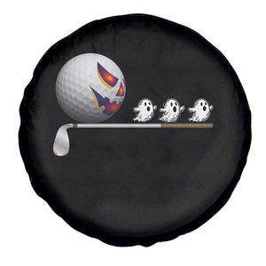 Funny Halloween Golf Pumpkin Chasing Ghost Gift Spare Tire Cover TS12 Print Your Wear