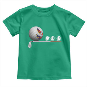 Funny Halloween Golf Pumpkin Chasing Ghost Gift Toddler T Shirt TS12 Irish Green Print Your Wear