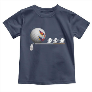 Funny Halloween Golf Pumpkin Chasing Ghost Gift Toddler T Shirt TS12 Navy Print Your Wear