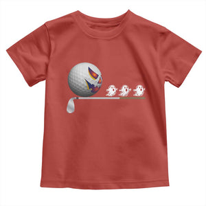 Funny Halloween Golf Pumpkin Chasing Ghost Gift Toddler T Shirt TS12 Red Print Your Wear