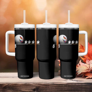 Funny Halloween Golf Pumpkin Chasing Ghost Gift Tumbler With Handle TS12 Print Your Wear
