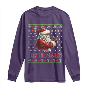 Funny Golf Holiday Gift Long Sleeve Shirt Tees The Season Ugly Sweater TS12 Purple Print Your Wear