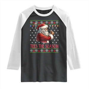 Funny Golf Holiday Gift Raglan Shirt Tees The Season Ugly Sweater TS12 Black White Print Your Wear