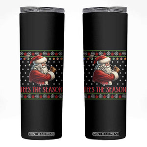 Funny Golf Holiday Gift Skinny Tumbler Tees The Season Ugly Sweater TS12 Black Print Your Wear
