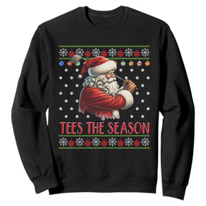 Funny Golf Holiday Gift Sweatshirt Tees The Season Ugly Sweater TS12 Black Print Your Wear
