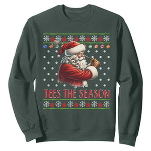 Funny Golf Holiday Gift Sweatshirt Tees The Season Ugly Sweater TS12 Dark Forest Green Print Your Wear