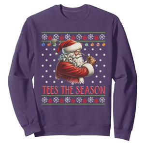 Funny Golf Holiday Gift Sweatshirt Tees The Season Ugly Sweater TS12 Purple Print Your Wear