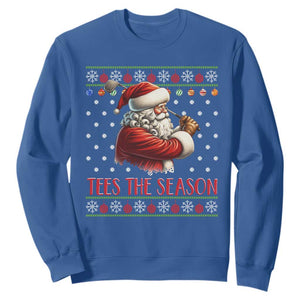 Funny Golf Holiday Gift Sweatshirt Tees The Season Ugly Sweater TS12 Royal Blue Print Your Wear