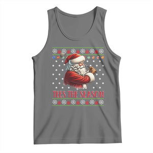 Funny Golf Holiday Gift Tank Top Tees The Season Ugly Sweater TS12 Black Heather Print Your Wear