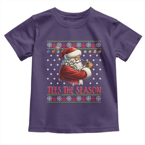 Funny Golf Holiday Gift Toddler T Shirt Tees The Season Ugly Sweater TS12 Purple Print Your Wear