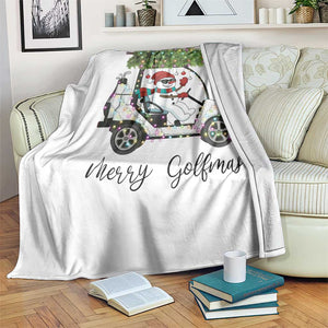 Funny Christmas Golf Throw Blanket Snowman Driving Golf Cart Merry Golfmas TS12 Print Your Wear