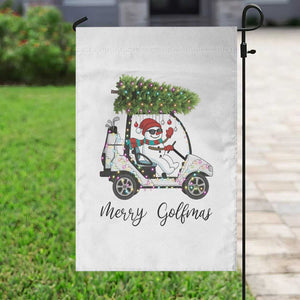 Funny Christmas Golf Garden Flag Snowman Driving Golf Cart Merry Golfmas TS12 Print Your Wear