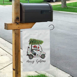 Funny Christmas Golf Garden Flag Snowman Driving Golf Cart Merry Golfmas TS12 Print Your Wear