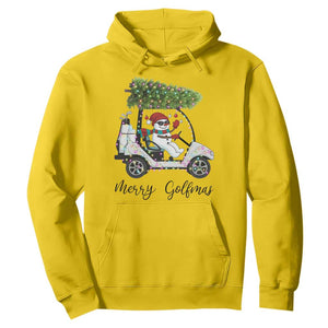Funny Christmas Golf Hoodie Snowman Driving Golf Cart Merry Golfmas TS12 Daisy Print Your Wear