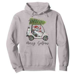 Funny Christmas Golf Hoodie Snowman Driving Golf Cart Merry Golfmas TS12 Ice Gray Print Your Wear