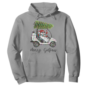 Funny Christmas Golf Hoodie Snowman Driving Golf Cart Merry Golfmas TS12 Sport Gray Print Your Wear
