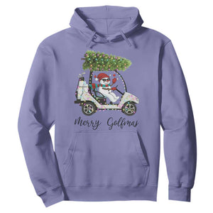 Funny Christmas Golf Hoodie Snowman Driving Golf Cart Merry Golfmas TS12 Violet Print Your Wear