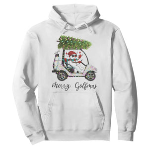 Funny Christmas Golf Hoodie Snowman Driving Golf Cart Merry Golfmas TS12 White Print Your Wear