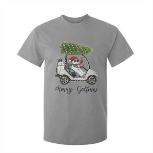 Funny Christmas Golf T Shirt For Kid Snowman Driving Golf Cart Merry Golfmas TS12 Sport Gray Print Your Wear