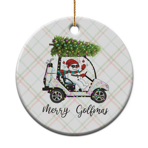 Funny Xmas Golf Ceramic Ornament Snowman Driving Golf Cart Merry Golfmas TS12 1pc Christmas Plaid Print Your Wear