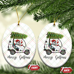 Funny Xmas Golf Ceramic Ornament Snowman Driving Golf Cart Merry Golfmas TS12 Print Your Wear