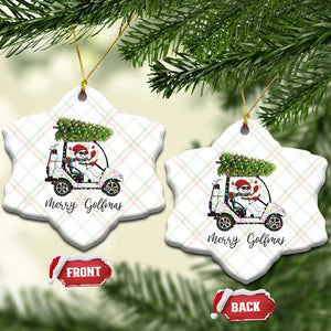 Funny Xmas Golf Ceramic Ornament Snowman Driving Golf Cart Merry Golfmas TS12 Print Your Wear
