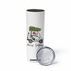 Funny Christmas Golf Skinny Tumbler Snowman Driving Golf Cart Merry Golfmas TS12 Print Your Wear