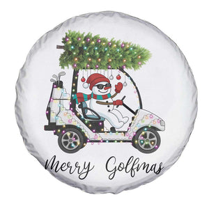 Funny Christmas Golf Spare Tire Cover Snowman Driving Golf Cart Merry Golfmas TS12 Print Your Wear