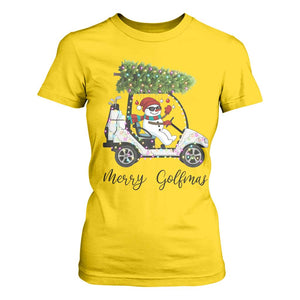 Funny Christmas Golf T Shirt For Women Snowman Driving Golf Cart Merry Golfmas TS12 Daisy Print Your Wear