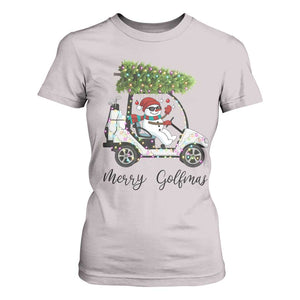 Funny Christmas Golf T Shirt For Women Snowman Driving Golf Cart Merry Golfmas TS12 Ice Gray Print Your Wear
