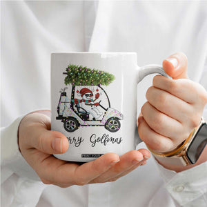 Funny Christmas Golf Coffee Mug Snowman Driving Golf Cart Merry Golfmas TS12 Print Your Wear