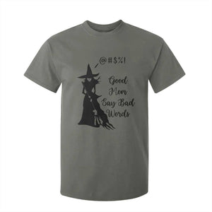 Good Mom Say Bad Words T Shirt For Kid Funny Witch Mom Halloween Gift TS12 Military Green Print Your Wear