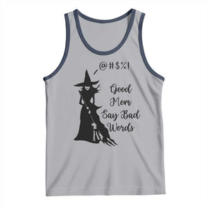 Good Mom Say Bad Words Tank Top Funny Witch Mom Halloween Gift TS12 Athletic Heather Navy Print Your Wear
