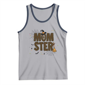 Halloween Mom Life Tank Top Funny Momster Quote TS12 Athletic Heather Navy Print Your Wear