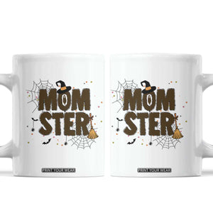 Halloween Mom Life Coffee Mug Funny Momster Quote TS12 White Print Your Wear
