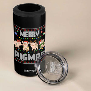 Funny Merry Pigmas 4 in 1 Can Cooler Tumbler Christmas Pig Ugly Sweater Gift TS12 Print Your Wear