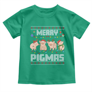 Funny Merry Pigmas Toddler T Shirt Christmas Pig Ugly Sweater Gift TS12 Irish Green Print Your Wear