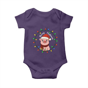 Funny Merry Oinkmas Baby Onesie Farmer Christmas Pig Lover Gift TS12 Purple Print Your Wear