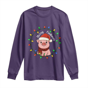Funny Merry Oinkmas Long Sleeve Shirt Farmer Christmas Pig Lover Gift TS12 Purple Print Your Wear