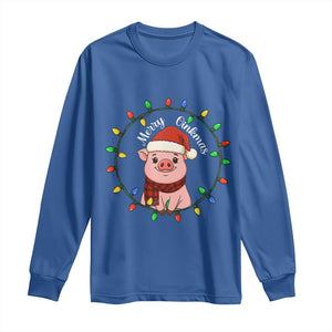 Funny Merry Oinkmas Long Sleeve Shirt Farmer Christmas Pig Lover Gift TS12 Royal Blue Print Your Wear