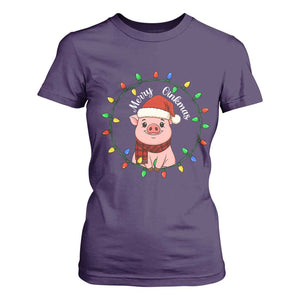 Funny Merry Oinkmas T Shirt For Women Farmer Christmas Pig Lover Gift TS12 Purple Print Your Wear