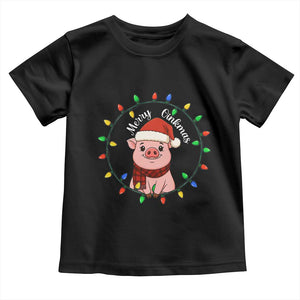 Funny Merry Oinkmas Toddler T Shirt Farmer Christmas Pig Lover Gift TS12 Black Print Your Wear