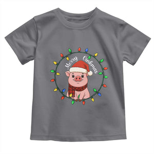 Funny Merry Oinkmas Toddler T Shirt Farmer Christmas Pig Lover Gift TS12 Charcoal Print Your Wear
